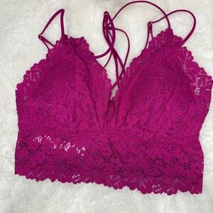 PINK Victoria's Secret Fuchsia Lace Bralette